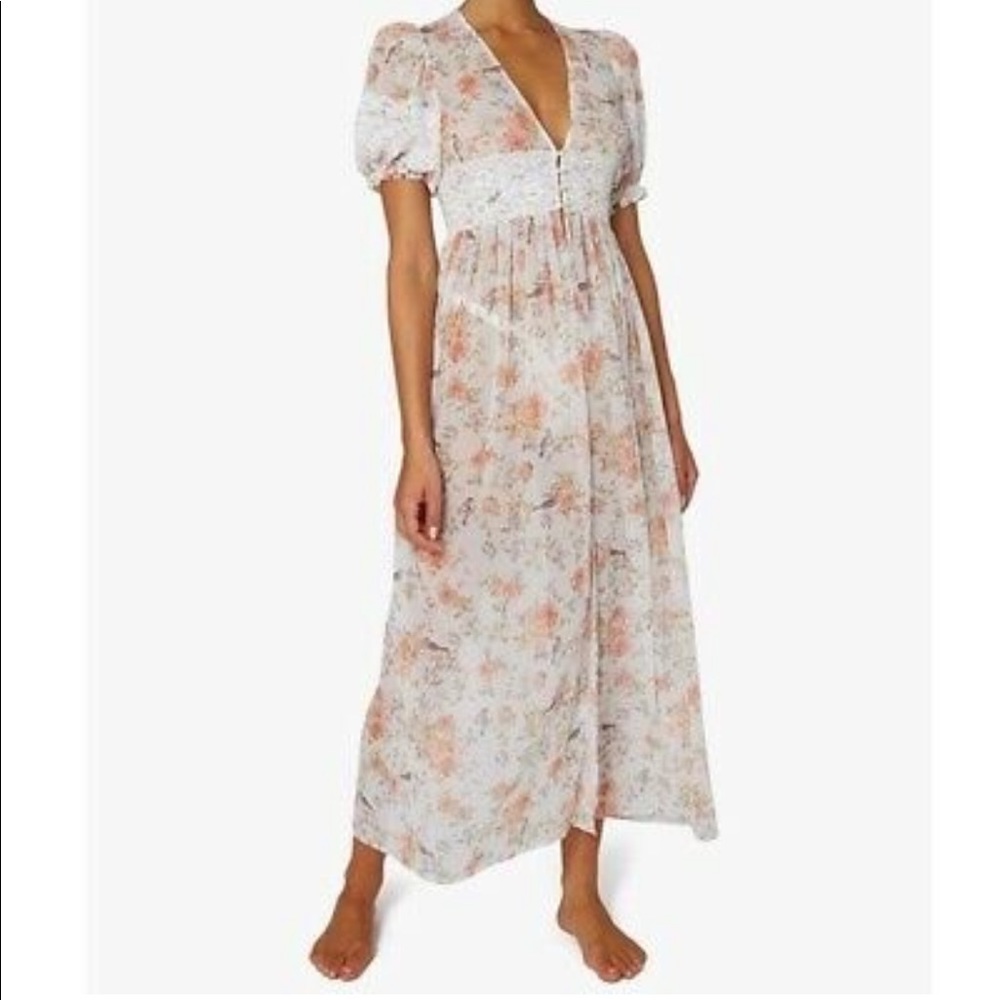 WeWoreWhat Women's Lace Duster in Crinkle Chiffon Floral Toile - XS